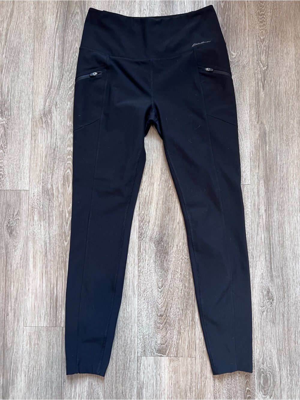 Eddie Bauer Insulated Leggings Tights Black Zipper Pockets
